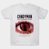 Camiseta negra estampada para hombre Candyman, impresión en papel de transferencia sin cortes, de algodón.