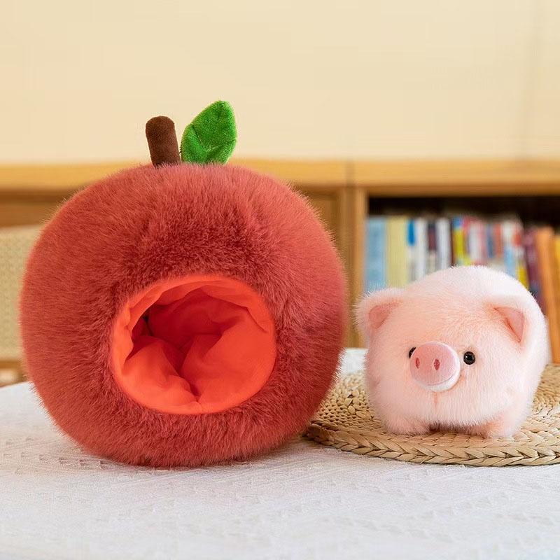 2-in-1 Baby Avocado Capybara Plush Toy Stuffed Creative Into Fruit Transform 25/35cm Apple Pig Cuddly Doll for Kid Birthday Gift
