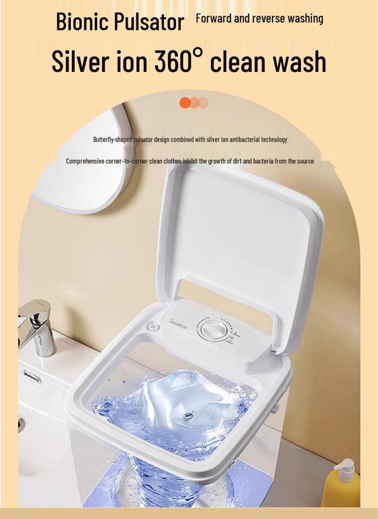 Angpai 4.5KG Mini Semi-Automatic Washing Machine for Socks and Baby Clothes with Dehydration Function
