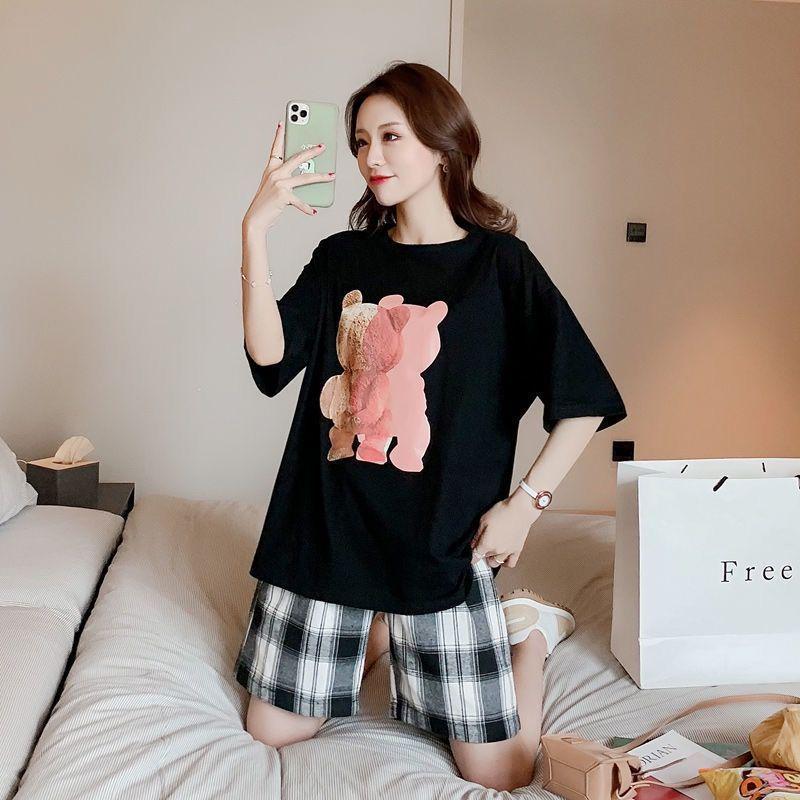 

Stylish Maternity Summer Two-Piece: Doll Shirt & Support Shorts M (80-110 jin)