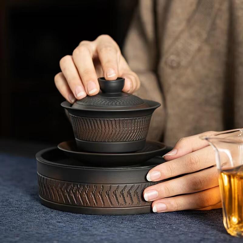 HaoKu High-End Purple Clay Gaiwan Teapot & Tea Set