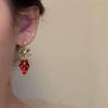 Strawberry Design Sterling Silver Stud Earrings for Women - Sweet & Stylish Holiday Jewelry