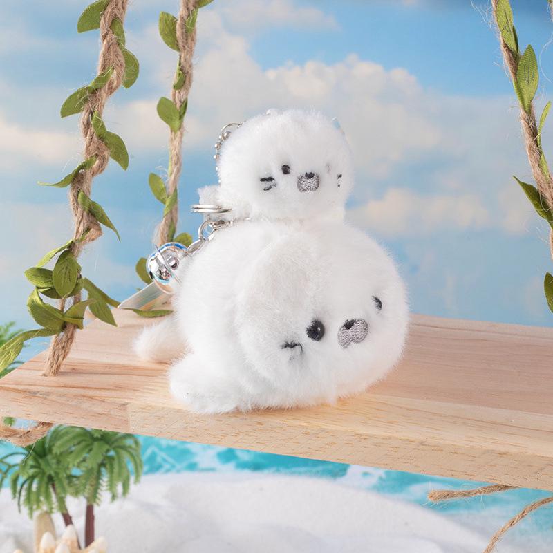 Mini Turtle & Nesting Crab Plush Keychain - Marine Life Parent-Child Doll Set