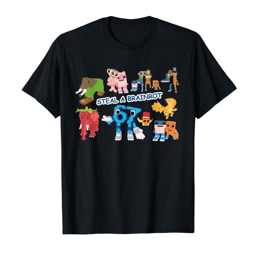 

Steal A Brain Rot Shirt Funny Gamer Meme T-shirt for Women T Shirts Short Sleeve Tops Popular Fashion - Men s Summer Cotton... S разноцветный