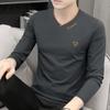 Maglietta elegante alla moda coreana da uomo, casual, sportiva, chic, tinta unita, Y2K, hipster, da strada, casual, abbigliamento maschile