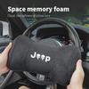 For Jeep Suede Car Neck Pillow Auto Seat Headrest Pillow Accessories For Jeep Renegade Wagoneer Avenger Recon Wrangler JK Gla