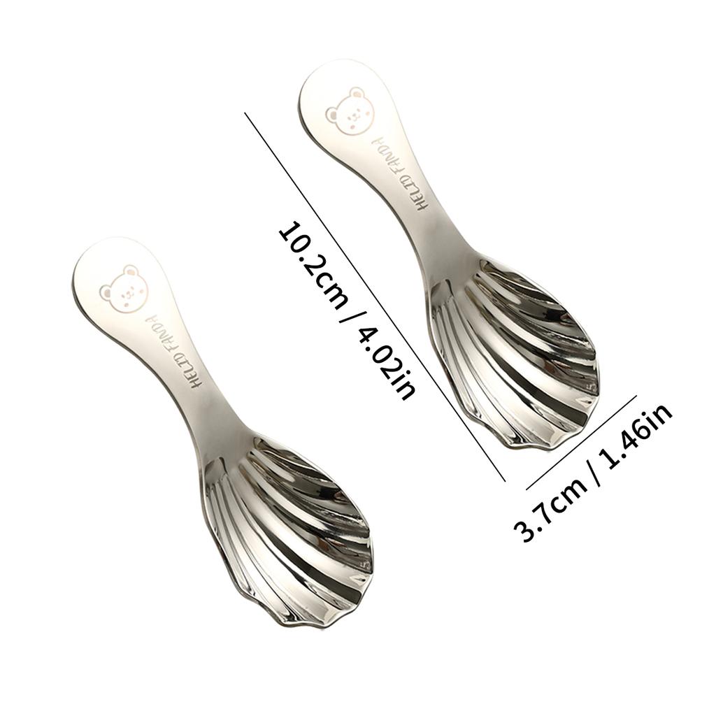 Cuillère à sel mignonne Acier inoxydable 304 Cuillère à dessert pour enfants Manche court Cuillère à glace Cuisine Mini pelle à condiments