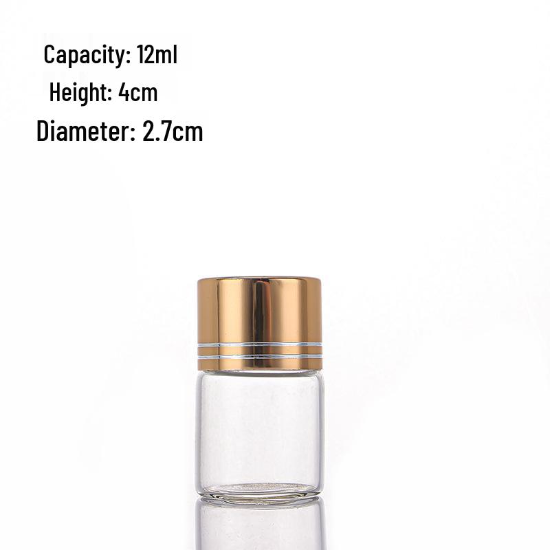 Gold Line 27mm Screw Cap Glass Vial - Sealed Saffron Storage Bottle with Aluminum Cap