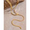 Yhpup Personalized Stainless Steel Double Layer Snake Chain Long Pendant Necklace Water Resistant Popular Jewelry Gift