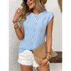 2026 Summer New Women's Round Neck Jacquard Short Sleeve Loose Solid Color T-Shirt