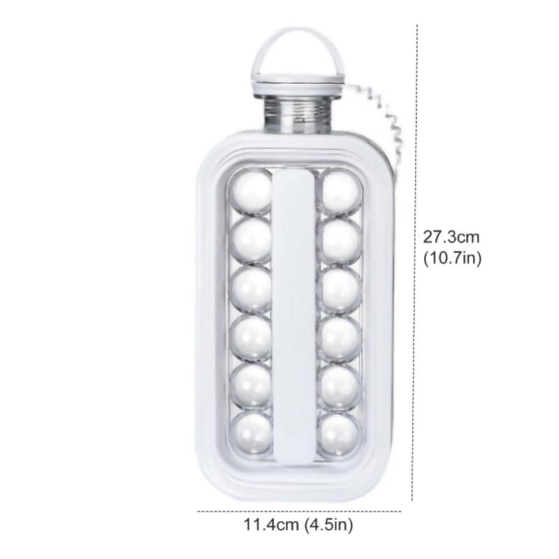 Hot Selling Convenient 2-in-1 Silicone Ice Making Water Bottle with 17 Cooling Ice Tray, Ice Cream Whiskey, Folding Ice Maker