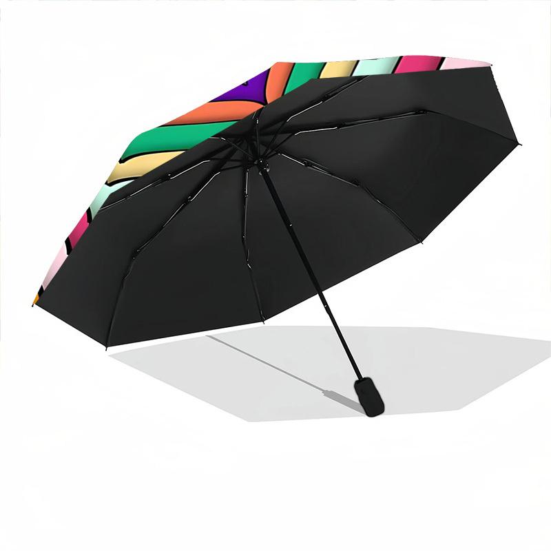 1pc Kaleidoscope Automatic Folding Umbrella - Portable Collapsible, 8-Rib Durable Frame, Perfect for Outdoor Use,  yy251218098