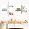 Alphabet Taxi Fire Truck Bus Wall Art Posters Prints Picture Nordic Kids Room Cartoon Cars Canvas Painting Nursery Bedroom Decor