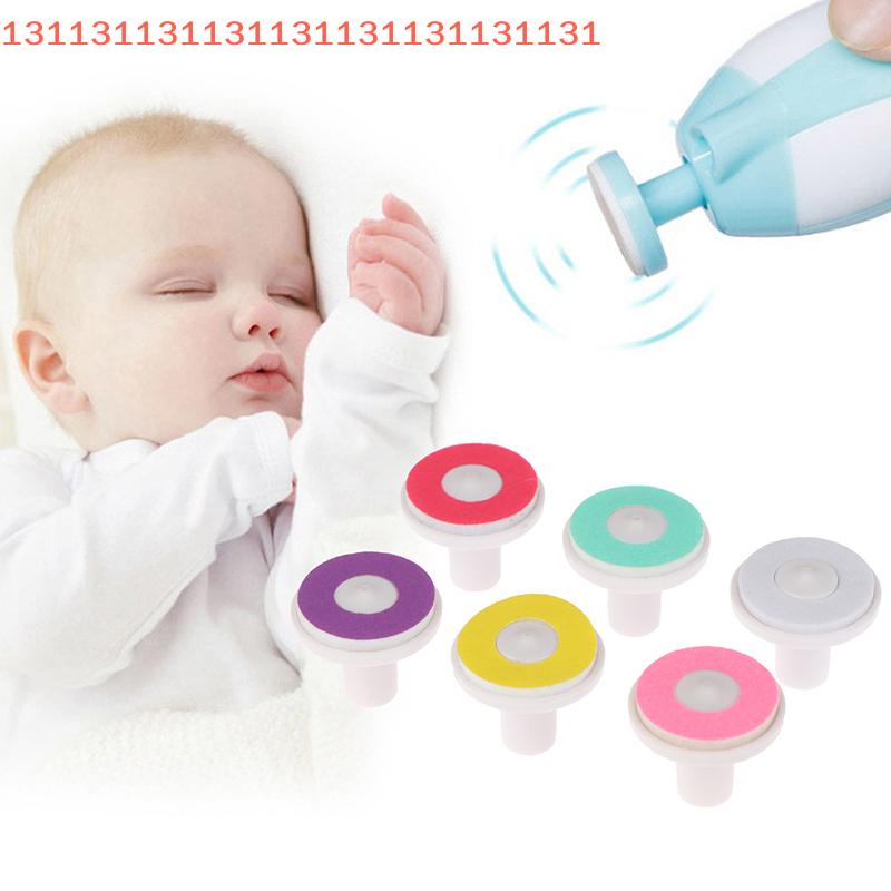 Electric Nail Trimmer Heads for Children, Nail Files, Nail Polisher, Replacement Pads, Plastic, 6 Pcs
