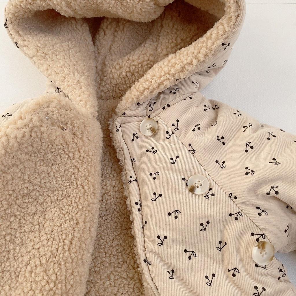 Children's Winter Cotton Jacket Baby Children's Lamb Fleece Thickened Jacket Baby Winter Warm Top Girls' Fleece Cotton Jacket