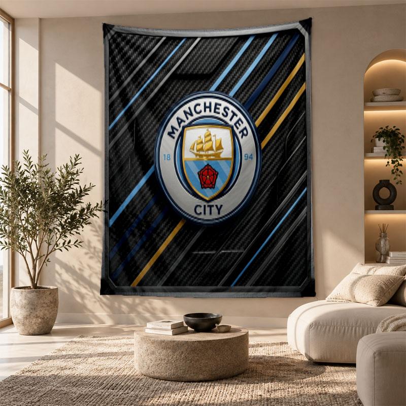 Decorative Tapestry,Manchester City Printed Wall Art, Lightweight Wall Hanging For Bedroom Background