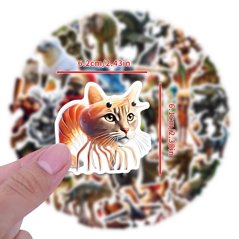 50 American Shan Hai Jing Cartoon Graffiti Stickers for Luggage, Water Bottles, and Scooters