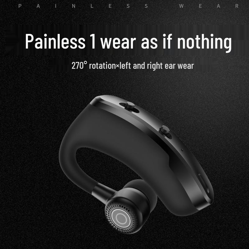 V9 Bluetooth Headset, Upgraded Version with Voice Control, Business Car-Mounted Ear-Hook Stereo.