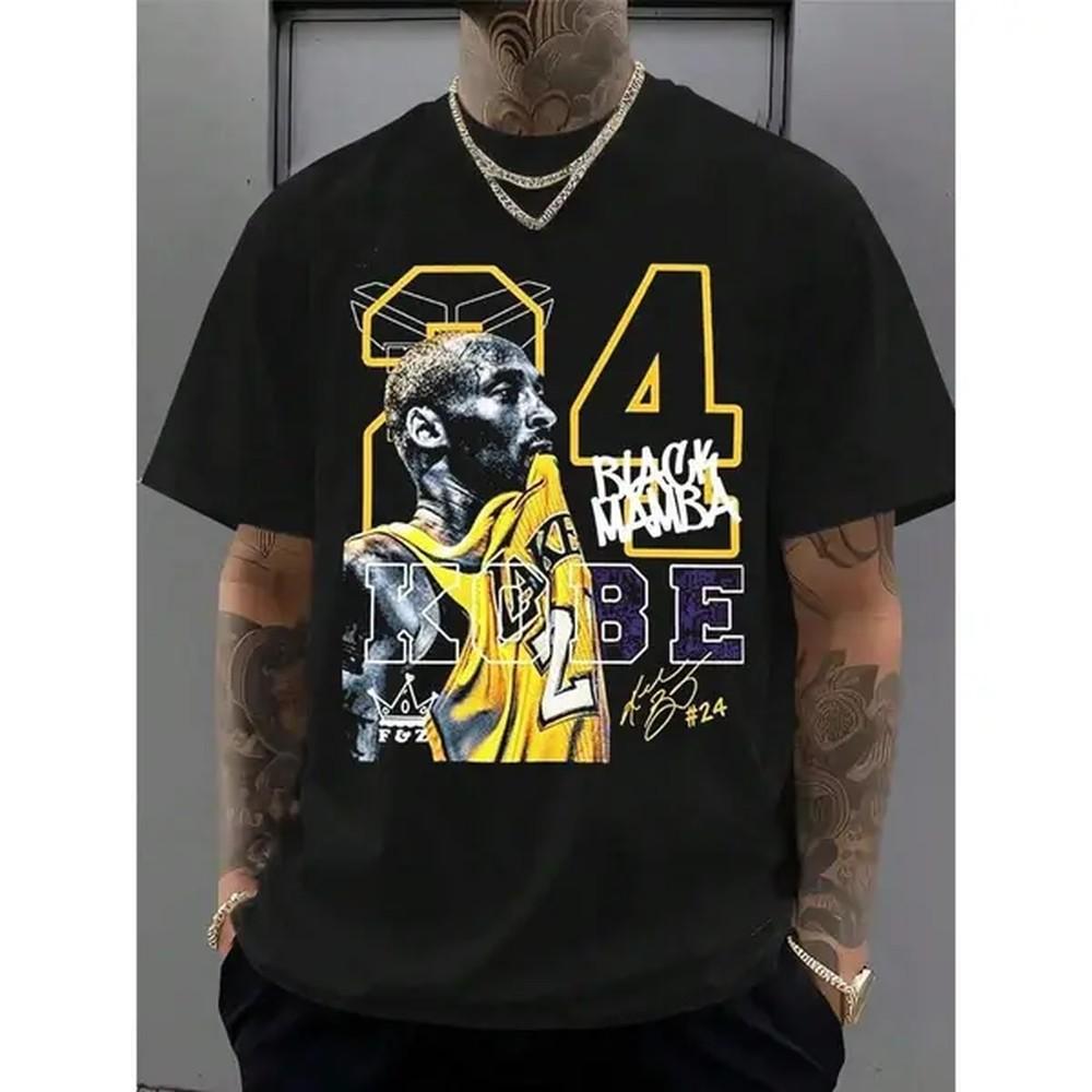 Popular Classic Apparel For Kobe Fans 100 Cotton Loose Fit Printed Crew Neck Unisex Shortsleeve Tshirt European And American