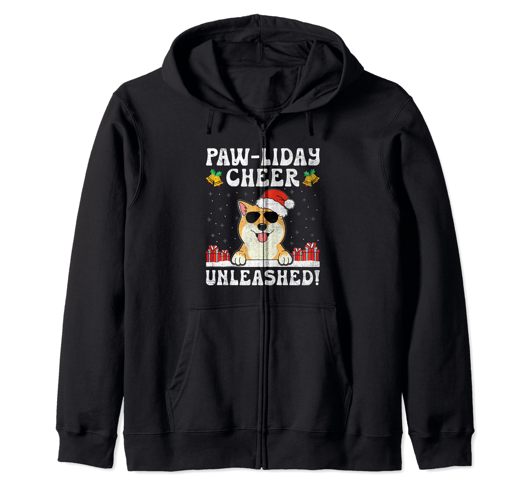 

Christmas Shiba Inu Dad Dog Lover Owner Animal Rescue Zip Hoodie чорний