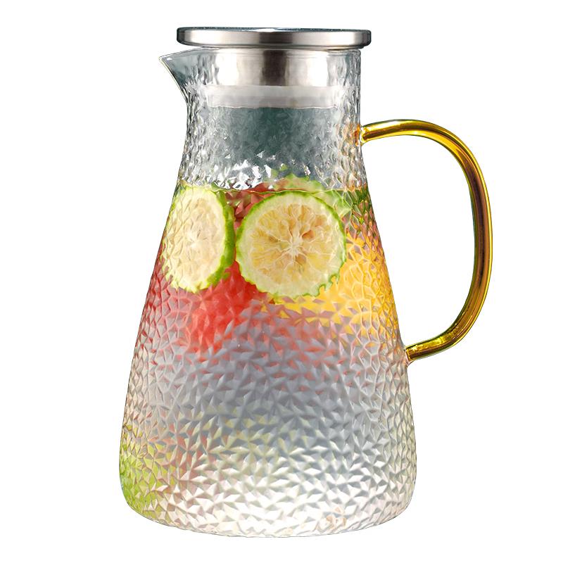 Fuguang Hammered Glass Water Pitcher with Handle