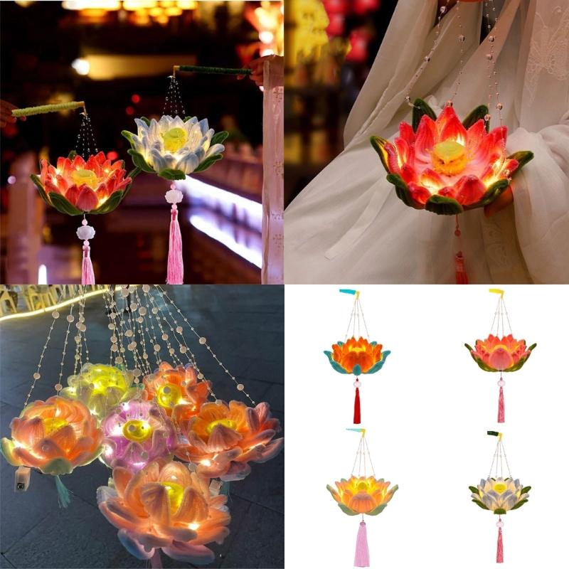 Handheld Lanterns for Traditional Chinese Celebration Waterproof Moon Festival Light with Soft Lighting Home Decoration