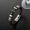 European and American Magnetic Buckle Woven Leather Bracelet Retro Cross Men's Bracelet 2026