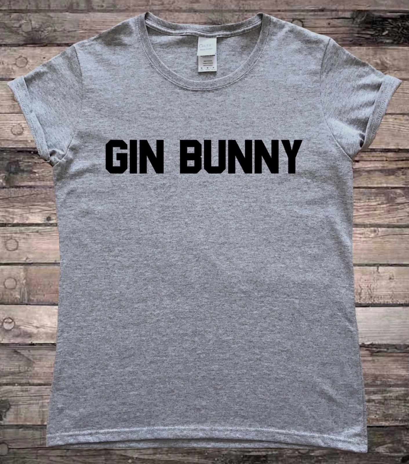 Gin Bunny Gin Lover Slogan T-Shirt 4XL