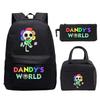 New Dandy's world game merchandise personalized printing primary and secondary school schoolbag three-piece set