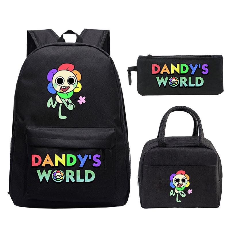 New Dandy's world game merchandise personalized printing primary and secondary school schoolbag three-piece set