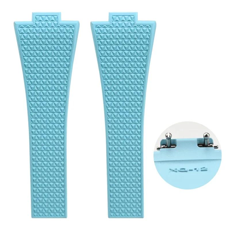 FKM Armband für Tissot PRX Super Player Serie Herren Fluorkautschuk Schnellverschluss Konvex Schmetterlingsschließe Uhrenarmband Zubehör 12mm