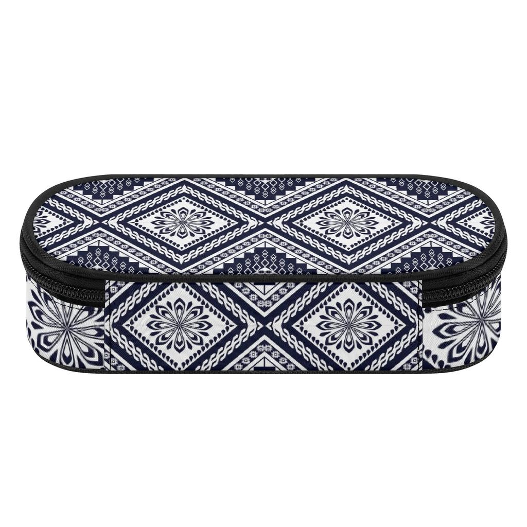 Pencil Pouch 300D Polyester Large Capacity Zip Around Closure with Main Storage Mesh Pocket and Organized Pen Holders for Students