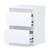 White Bedside Cabinet 40 Cm 2 Drawers Large Bedside Table For Bedroom