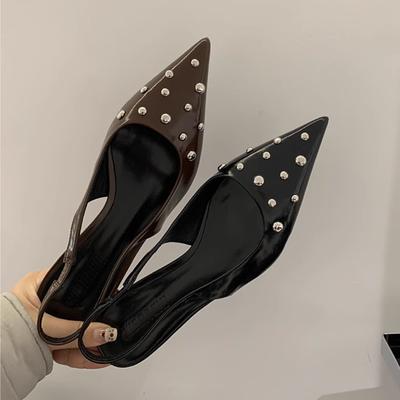 Design Style Coréen avec Talons Hauts Pointus, Sandales, Chaussures pour Femmes, Nouvel Article de Printemps, Bride Arrière, Mules Cool, Rivets Punk