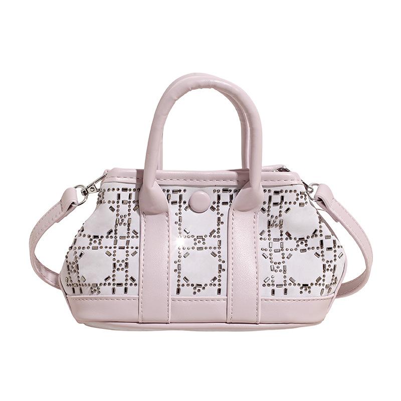 Bright diamond decoration casual senior sense of modeling soft durable fashion exquisite new light luxury commuter slanting cross shoulder handbag