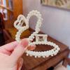 Elegant Korean Pearl Shark Hairpin Clip for Back of Head 