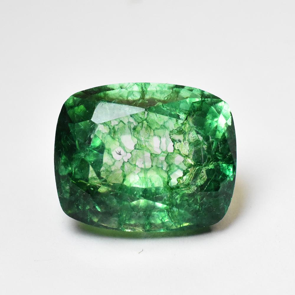 Natural Green Zambian Emerald 10.05ct Cushion Cut Certified Loose Gemstone