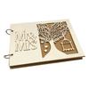 Wooden MRMRS LOVE Guest Book for Wedding Anniversary Signature Album 40 Pages