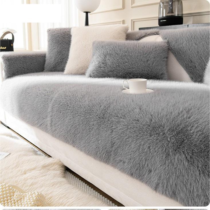 1PC Sofa Cushion French Plush Winter Thickened Non-slip Seat Cushion Simple Modern Full Cover Towel Suitable for Autumn Winter