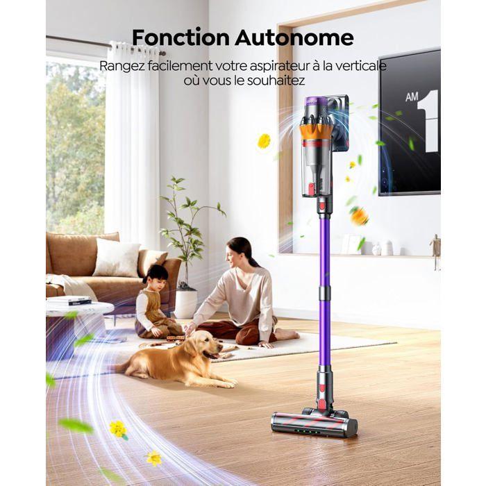Aspirateur Balai sans Fil 550W, 40KPA Puissant Silencieux, 45min Autonomie, Écran Tactile, Filtration HEPA