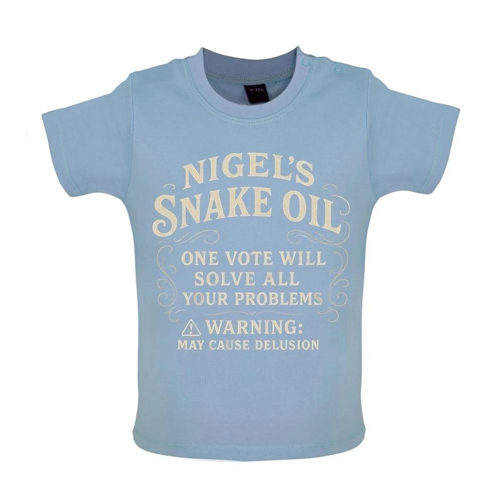 Nigel s Snake Oil Reform - Baby Kids Boys Girls Unisex T-Shirt / Babygrow - nigel Funny Election PM 160