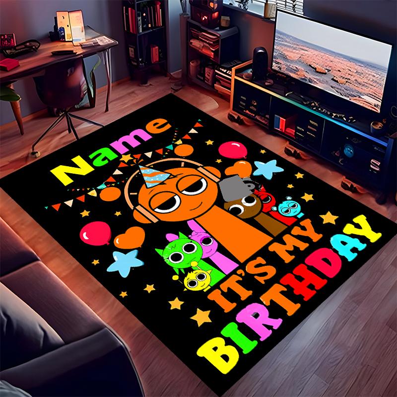 Custom personalization Sprunki themed Print Area Rug - Soft, Washable Non-Slip Indoor Mat,Living Room,Home&Office Decorative Rug