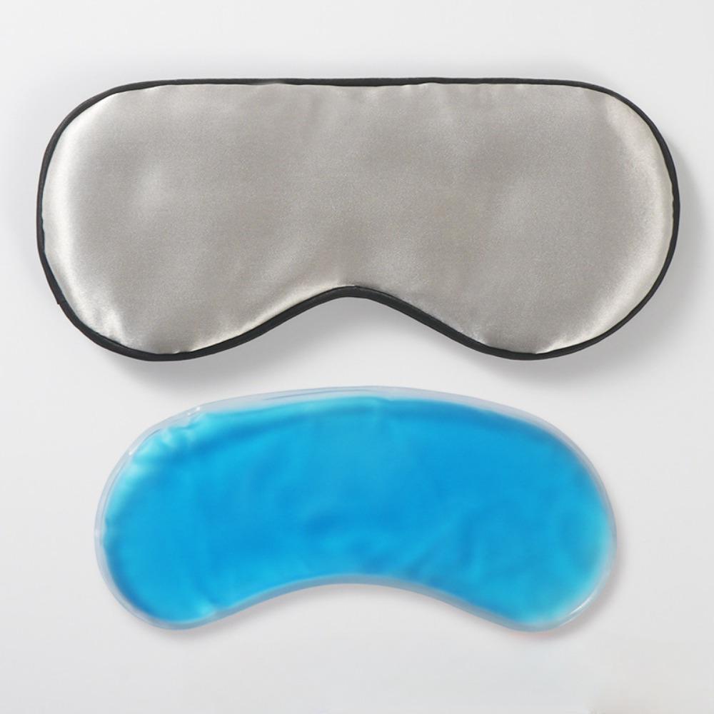 Breathable Blackout Eye Mask Double-sided Imitation Silk for Ice Hot Compress Sleep Travel Office Home