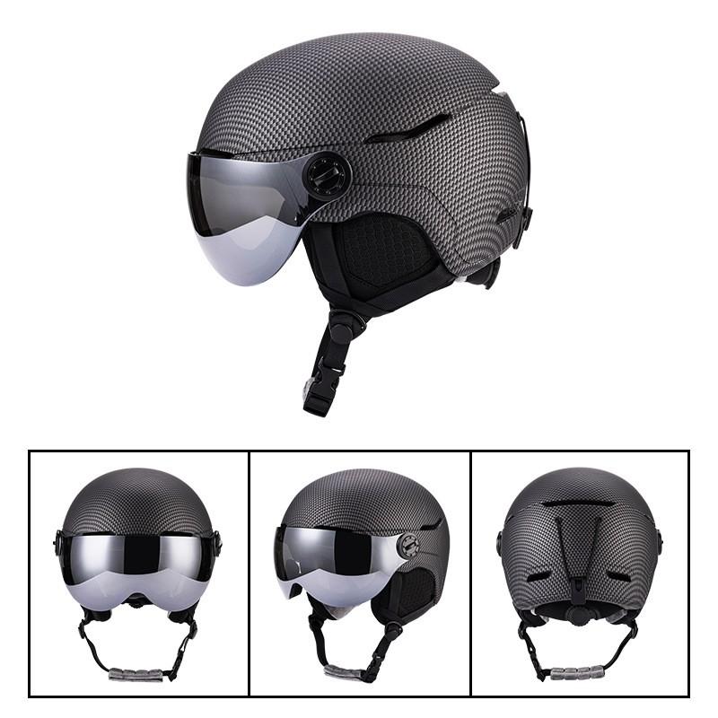 Unisex Ski Helmet Adults Kids With Removable Goggle Lens Windproof Warm Winter Snow Sports Half CE Certified
