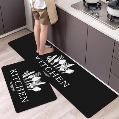 Tableware Kitchen Letter Print Floor Mat Living Room Decor Carpet Home Hallway Entrance Doormat Balcony Door Anti Slip Rug