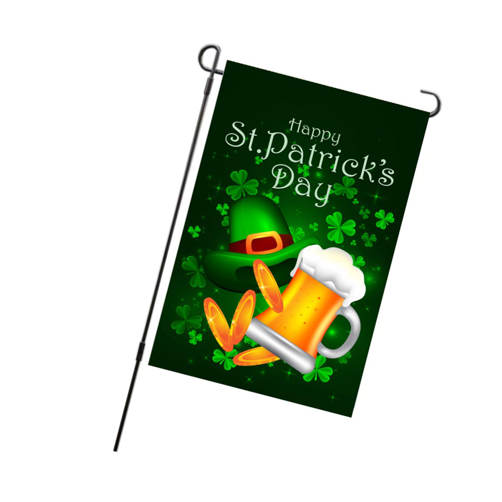 St Patricks Day Garden Flag Innovative Exquisite Decorative Double Sided St Patricks Day Outdoor Flag for Deck Porch