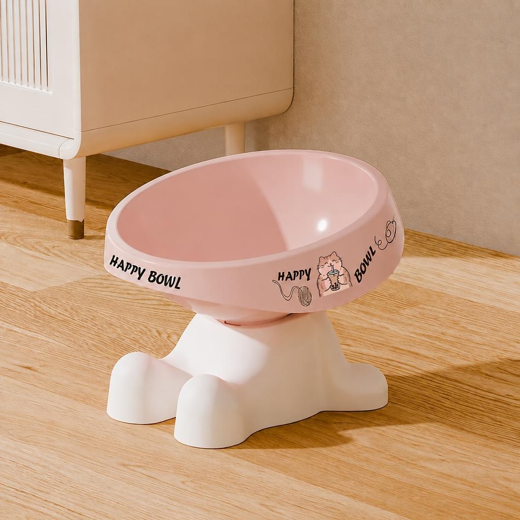 2026 Shaped Elevated Pet Feeding Bowl, Cute Pattern Dopamine Color Pet Food Bowl, Dog And Cat Water And Food Bowl, Neck Protection Anti-Slip Pet Bowl