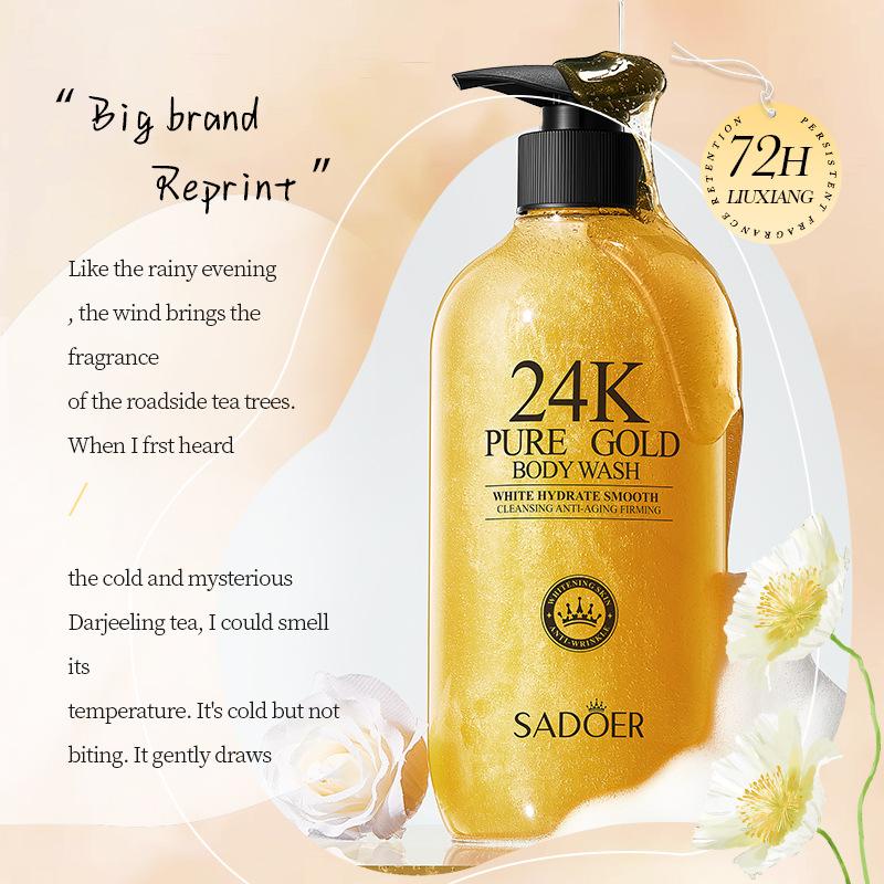 24K Gold Body Wash 500ml SADOER Cleansing and Moisturizing Fragrance Body Wash