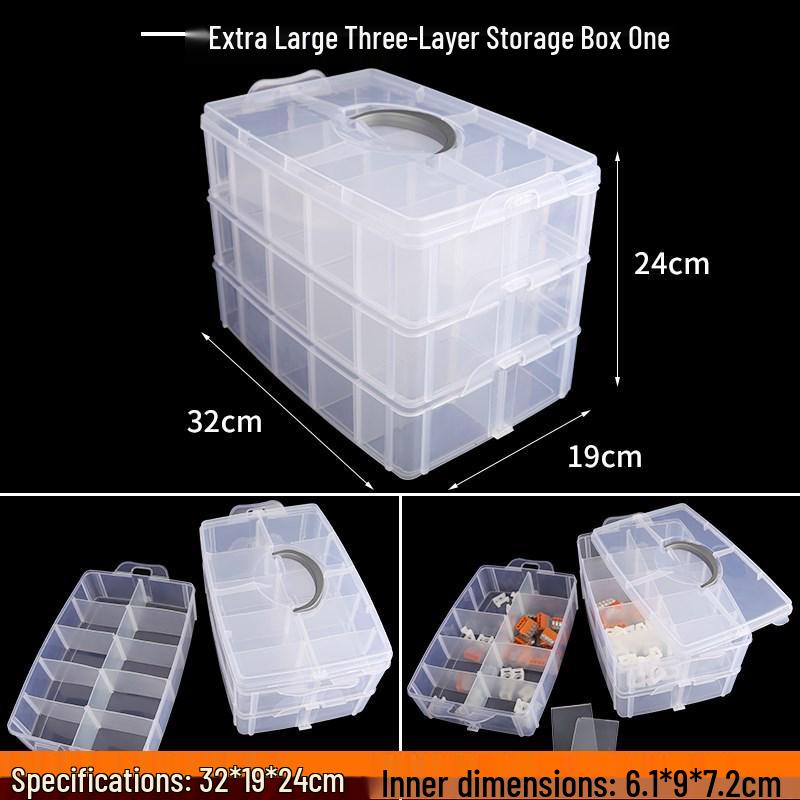 Extra Large 30-Grid Transparent Detachable Storage Box for Building Block Toys - Multi-Layer Organizer