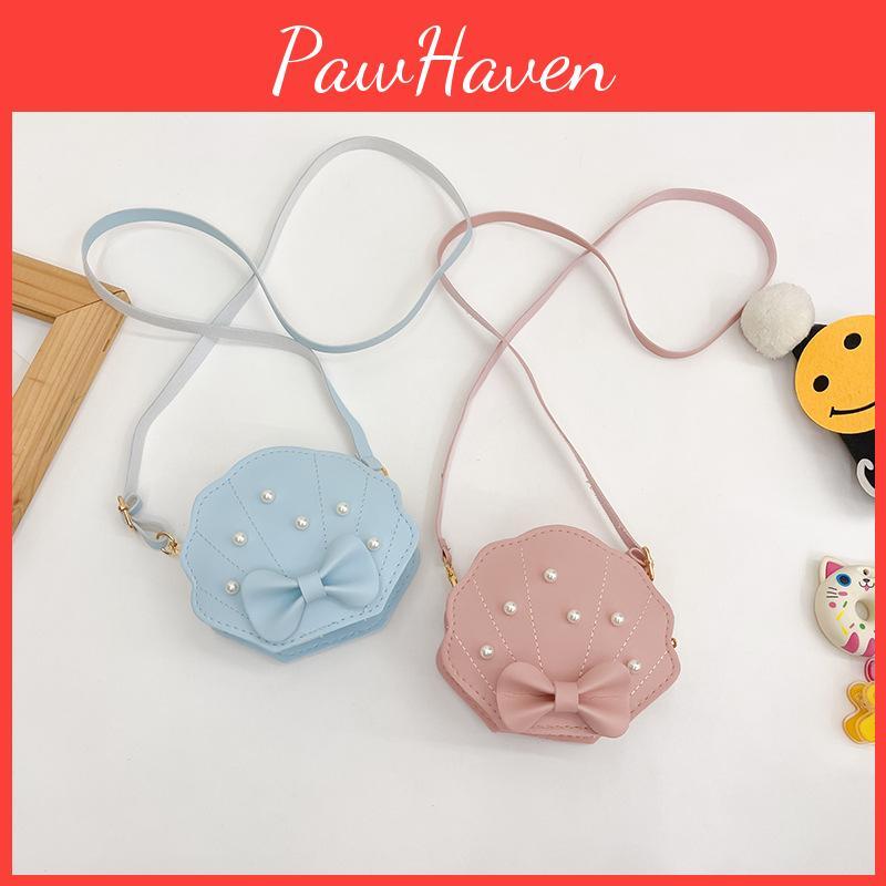 Pearl Shell Princess Bag With Bow For Kids School Daily Use Cute And Sweet